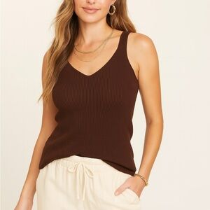 Brown knit tank top